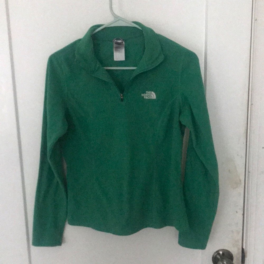 Green North face Quarter zip